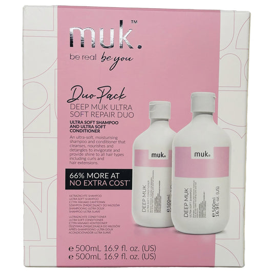 MUK DEEP MUK Duo shampoing/revitalisant hydratant ultra-doux 500 ml.